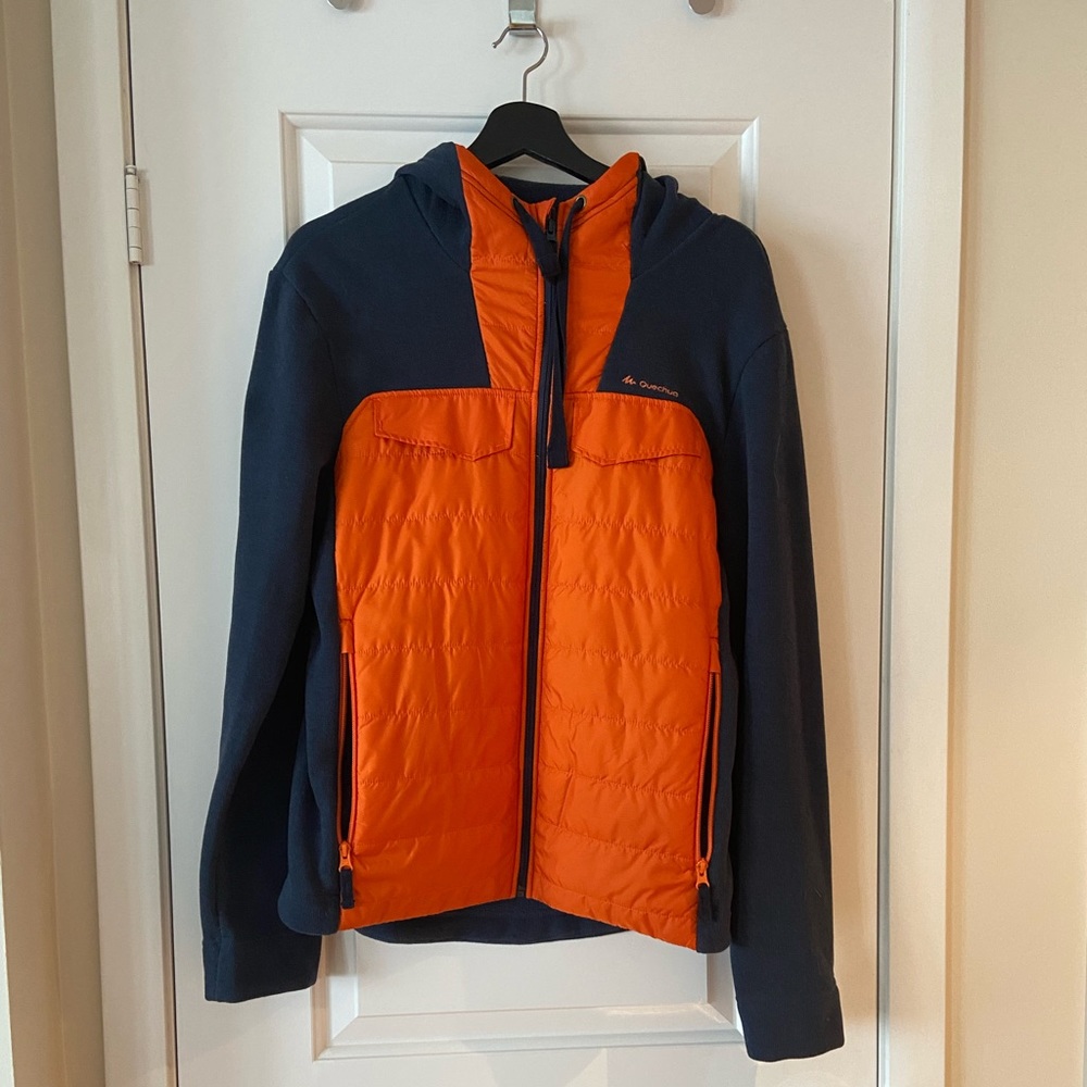 Decathlon navy orange zip up hoodie